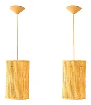 Comprar Kit 2 Lustres Luminarias Pendente Teto Rustica Redonda 15x25