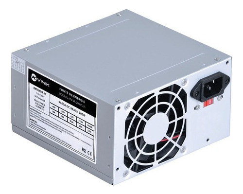 Fonte 200w Atx Vf200 Sem Cabo Bivolt - Vinik