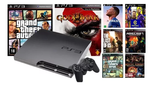 Playstation 3 Versão Gta V Com 30 Jogos Controle Novo E Brindes