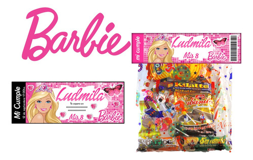 Kit Imprimible Barbie Candy Bar Cotillón Cumpleaños  2x1
