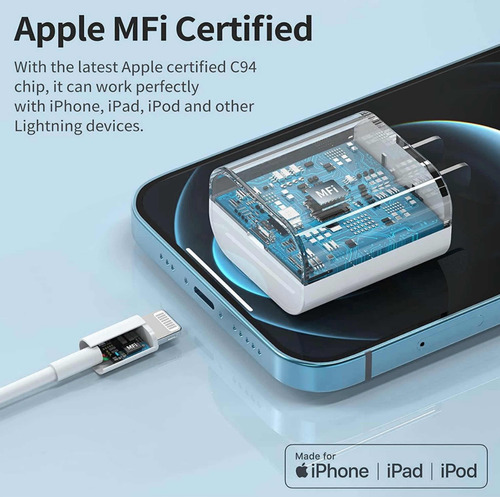Cargador Carga Rápida Apple 20w Tipo C