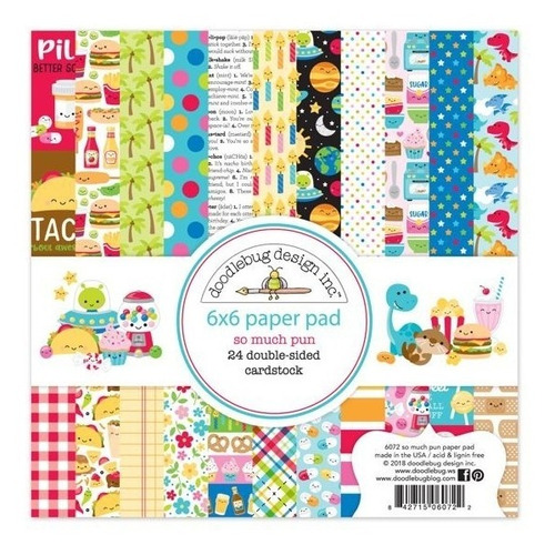   Paper Pad 6x6 Doodlebug Papeles Scrapbook So Much Pun