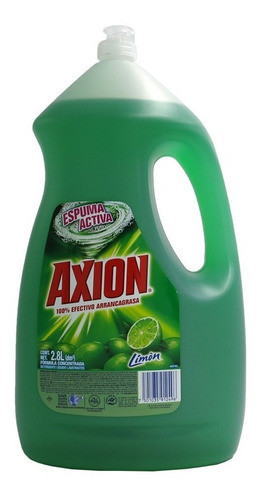 Detergente Lavatrastes Axion Limón Líquido 2800ml En Botella