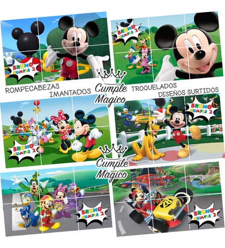 Mickey Mouse Rompecabezas Imantados Souvenirs Cumpleaños 