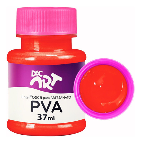Kit C/ 12 Cores Tinta Pva Fosca Artesanato 37ml Arte Escolar Cor Colorido