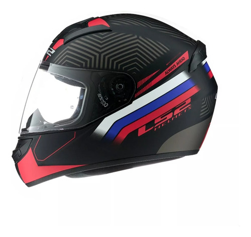 Imagen 3 de 8 de Casco Moto Integral Ls2 352 Zen Negro Rojo Mate
