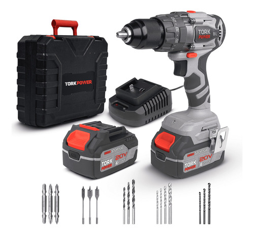 Parafusadeira Furadeira De Impacto Industrial 20v Sem Fio Com Maleta 2 Baterias 127/220V Super Tork