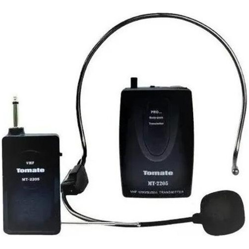 Microfone Profissional Wireless Mt-2205 Tomate - Preto