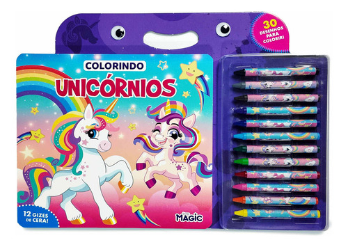 Colorindo Unicórnios - 30 Desenhos Para Colorir Com Giz De Cera