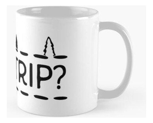 Taza Roadtrip - Negro Sobre Blanco Calidad Premium