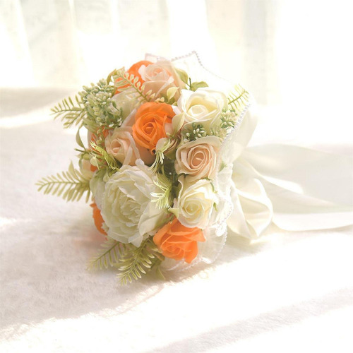 Ramo De Boda Nupcial Flores Artificiales Flor Centro Color