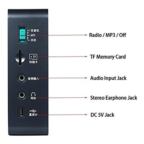 Imagen 5 de 7 de Tecsun Icr 110 4 En 1 Am Fm Radio + Mp3 + Graba