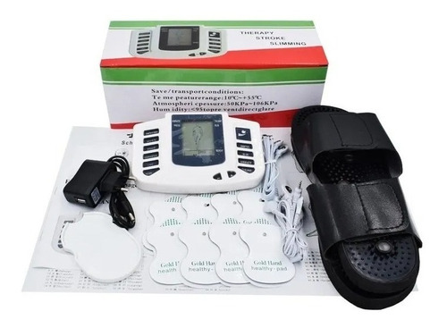 Aparelho Digital Fisioterapia Massagem Tens 2022 Eletrodo Cor Branco