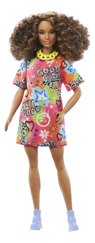 Barbie Fashionista Muñeca Vestido Colorido Oversized Con Rop