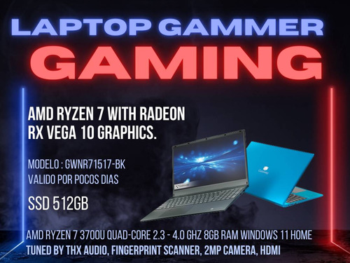 Laptop Gateway Ryzen 7 8+512gb 