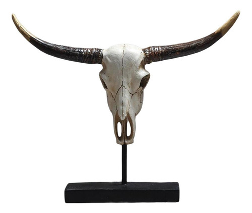 Escultura Chic Bull Skull De Poliresina Con Forma De Calaver