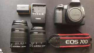 Canon Eos 70d + Lente Ef-s 18-55mm Is + Lente Ef-s 55-250mm