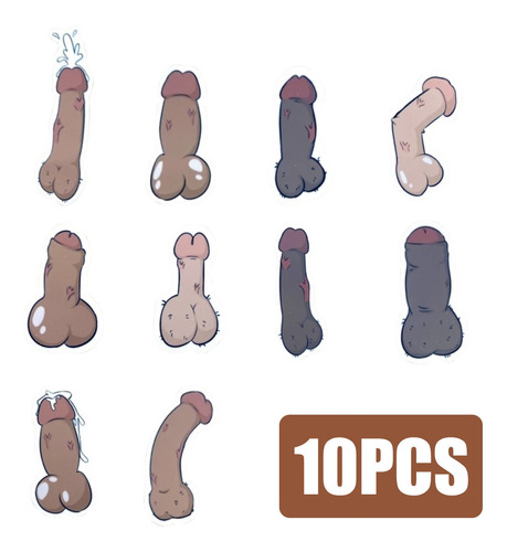 Pegatinas De Pene C Un Juego De 10 Divertidos Diseños De Peg