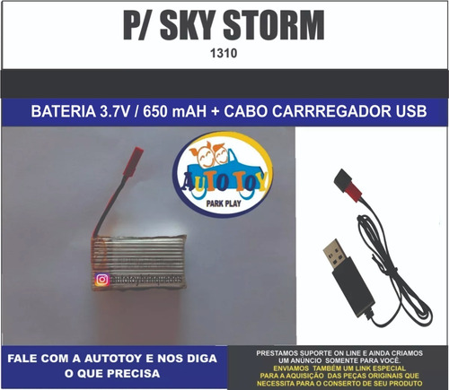 Sky Storm 1310- H-18-  - Bateria 3.7/ 650mah + Cabo Usb