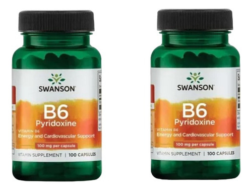 Vitamina B-6 Piridoxina 100mg X2unidades 100 Cápsulas Sw