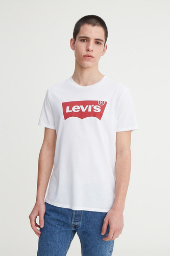 Remera Levi\'s Hombre White Graphic Set In Neck Batwing