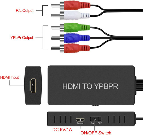 Convertidor Dingsun Hdmi A Componentes Hdmi A Ypbpr Compone.