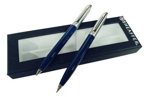 Bolígrafo + Portaminas 0,7 Sheaffer Sentinel Brushed Tinta Azul Exterior Chrome Blue