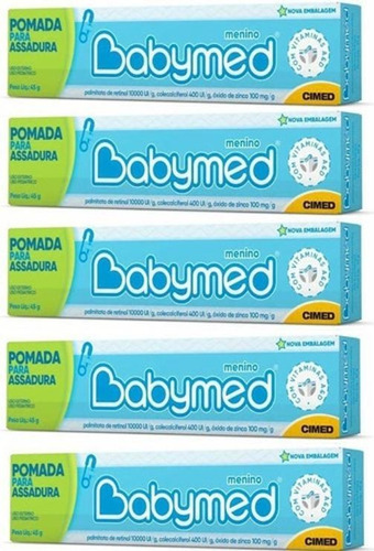 Pomada Para Assaduras Babymed 45g - Azul Com 5un