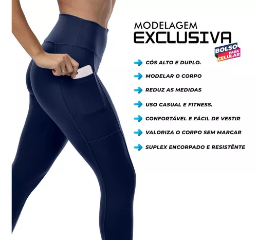 Calça Legging Feminina Fitness Preta Básica Academia, legging de academia 