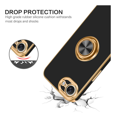 Funda Para iPhone 16e Case Con Magnética Soporte Anillo A Prueba De Golpes Bumper Lindo Titular De Lujo De Diseño