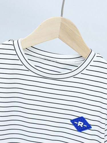 Conjunto De Camisetas Y Pantalones A Rayas De 2 Piezas Para
