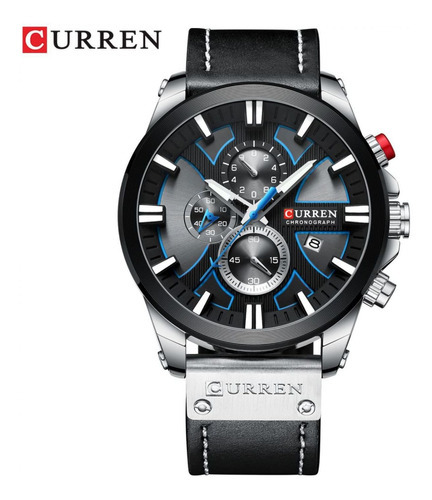 Reloj Para Hombre Curren Krec831901 Negro Color de la correa Gris