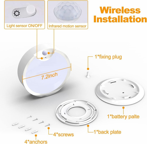Luz De Techo Blanca Con Sensor De Movimiento 6500k Luz Techo