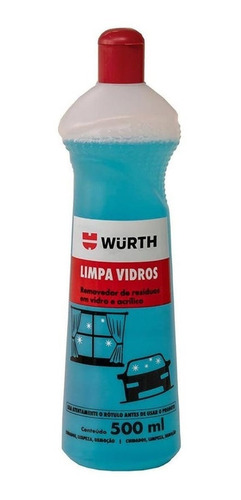 1 Limpa Vidros E Acrilicos Removedor Residuos Wurth 500ml