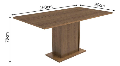 Comedor Madesa Megan Mesa Y 6 Sillas Rustic/sintético Beige Color Marrón
