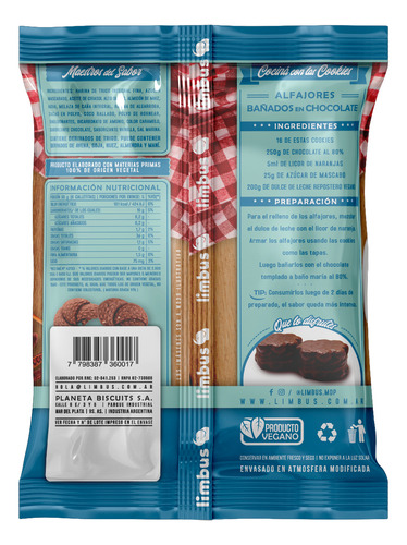 Galletita Limbus Integral Vegana Algarroba Cacao y Coco Limbus