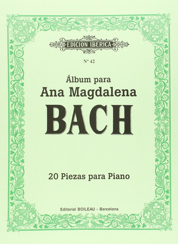 Álbum Ana Magdalena Bach:20 Piezas Para Piano 