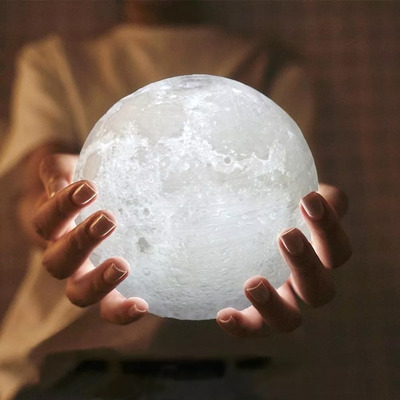 Lampara Velador Led Luna Moon Original Táctil 18cm