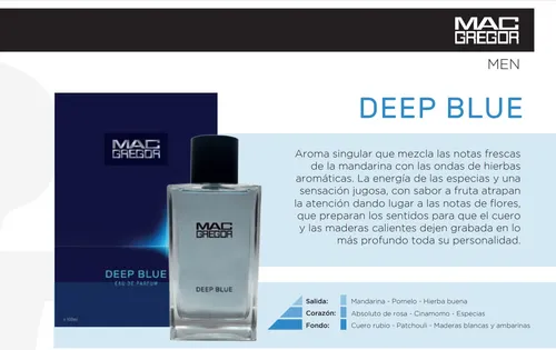 Perfume De Hombre Mac Gregor Deep Blue Fresco Citrico 100ml