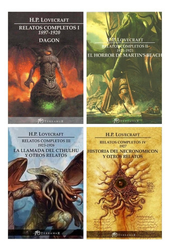 Relatos Completos 1 2 3 Y 4, De Lovecraft. Editorial Terramar, Tapa Blanda En Español