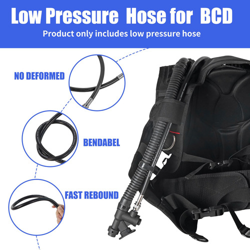 Justoop Manguera De Buceo De Baja Presión Para Bcd Estándar,