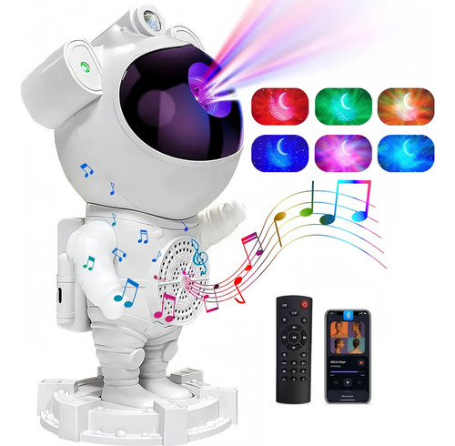 Proyector Estrellas Cm-top Astronauta Luz Noche Bocina Bluetooth