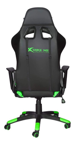 Imagen 2 de 3 de Silla de escritorio Xtrike Me GC-905 gamer ergonómica verde y negra con tapizado de cuero sintético