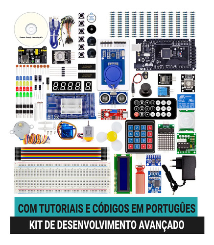 Kit Mega Avançado Componentes Para Arduino Caixa Nfe No Full