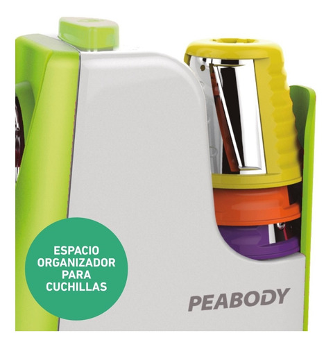 Imagen 3 de 10 de Rallador Electrico Peabody Sm326 Con Accesorios Y 5 Cuchilas
