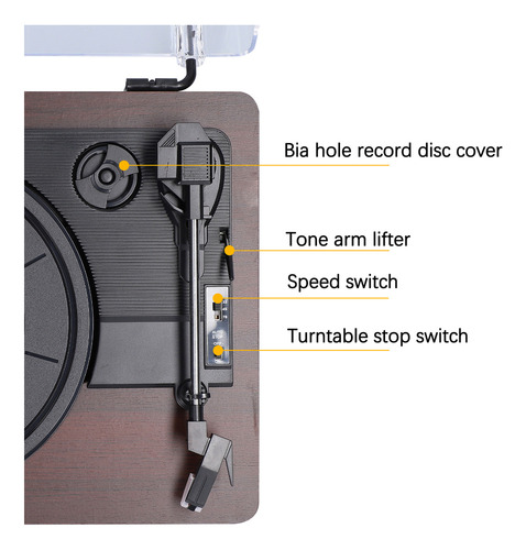 Funda Clásica De Vinilo Retro For Reproductor De Discos Con