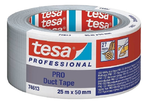 Duct Tape Tesa Pro Gris 74613 Cinta Americana Rollo 50mmx25m