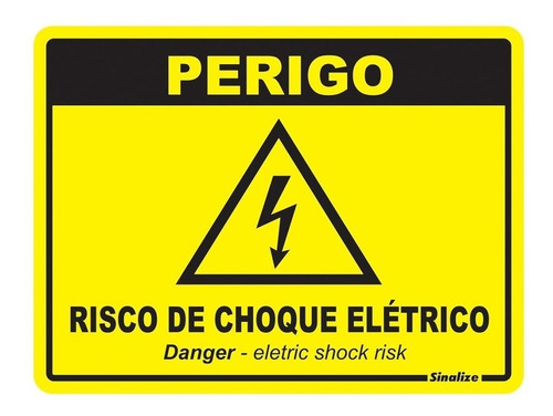 Placa S.poliestireno 15x20 Perigo Choque Eletrico C401843