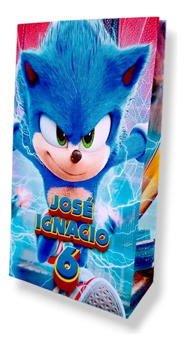 10 Bolsas Golosineras/sorpresitas Personalizadas Sonic Nuevo