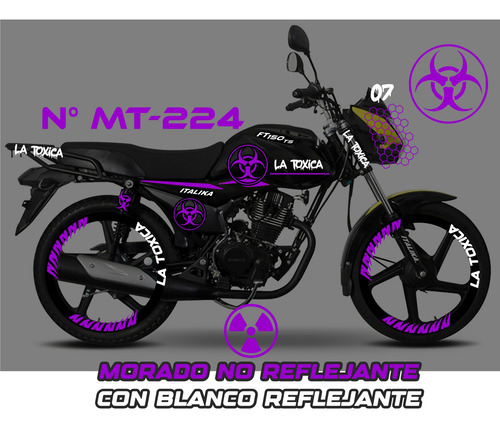 Kit Calcomanias Reflejantes Italika Ft 150 Ts Ft150ts Toxica